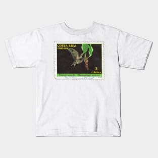 Vintage 1986 Costa Rica Flora y Fauna Stamp Kids T-Shirt